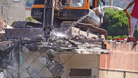 Building Demolition  Stock Footage 113133335