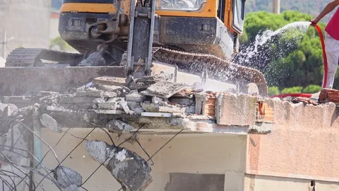 Building Demolition  Stock Footage 113133434