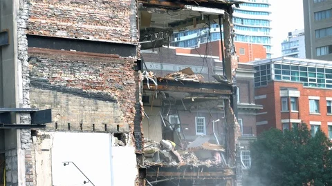 Building demolition Stock Footage 119206257