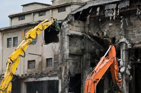 Building demolition Stock Photos