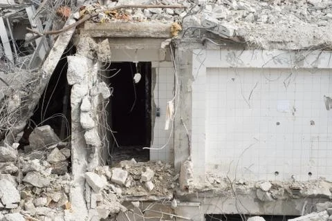 Building demolition Stock Photos