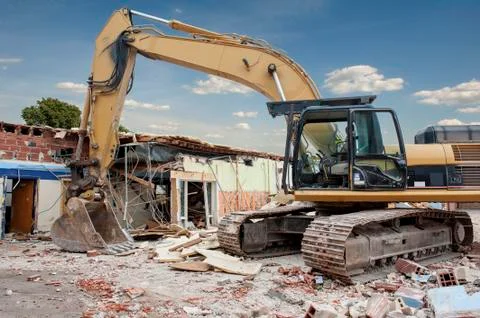 Building demolition Stock Photos