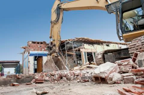 Building demolition Stock Photos