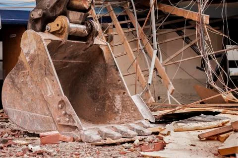 Building demolition Stockfoto's