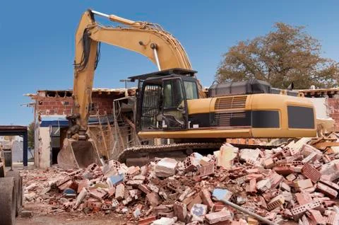Building demolition Stock Photos