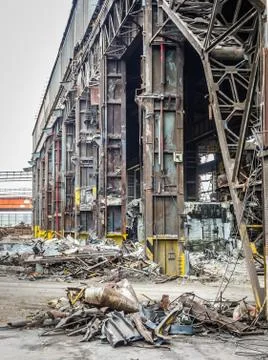 Building in demolition Stock Photos