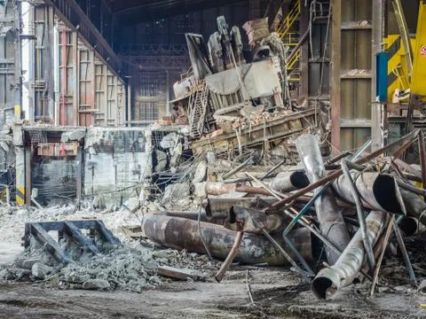 Building in demolition Stock Photos