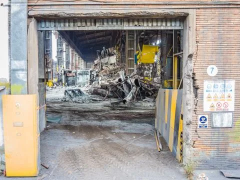 Building in demolition Stock Photos