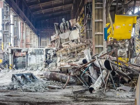 Building in demolition Stock Photos