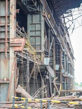 Building in demolition Stock Photos