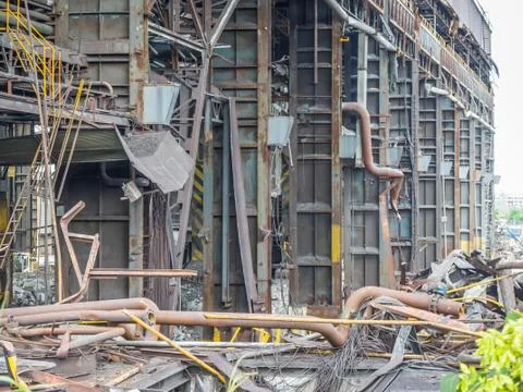 Building in demolition Stock Photos