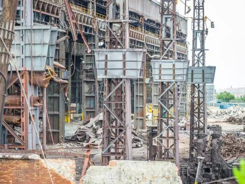 Building in demolition Stock Photos