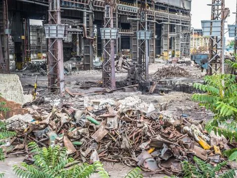 Building in demolition Stock Photos