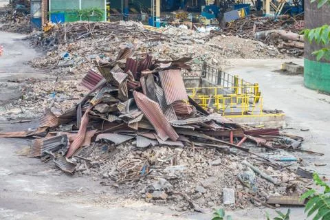 Building in demolition Stock Photos