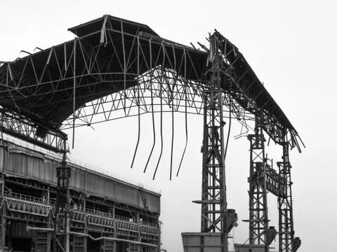 Building in demolition Stock Photos