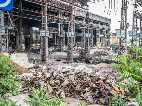 Building in demolition Stock Photos