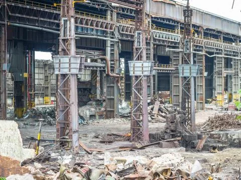 Building in demolition Stock Photos
