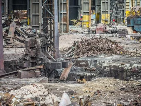 Building in demolition Stock Photos