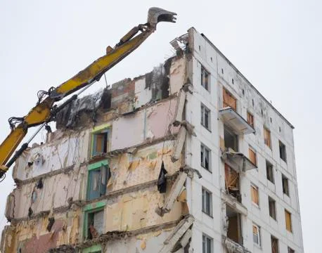 Building demolition Stock Photos