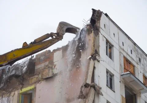 Building demolition Stock Photos
