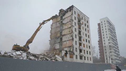 Building demolition. Sequence shots. Stock Footage 102275838