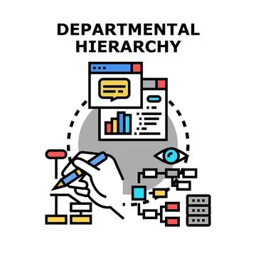 Building departmental hierarchy organizational structure planning Stock Illustration
