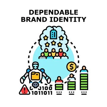 Building dependable brand identity and business reputation Stock Illustration