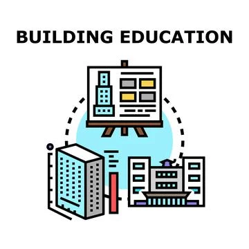 Building design education and construction planning concept Ilustración de archivo
