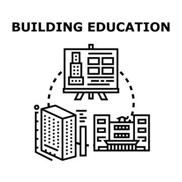Building design education and construction planning concept Stock Illustration