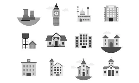 Building design icon Stock Illustration