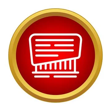 Building design icon in red circle frame Stock Illustration