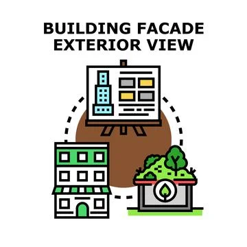 Building design planning and green architecture concept Ilustración de archivo