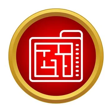 Building design planning with architectural floor plan icon Stock Illustration
