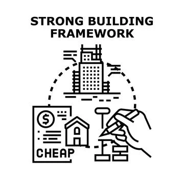 Building design planning with architectural project concept Stock Illustration