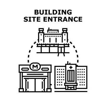 Building design planning city infrastructure development concept Stock Illustration