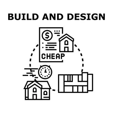 Building design planning with construction, cost, and time management Stock Illustration