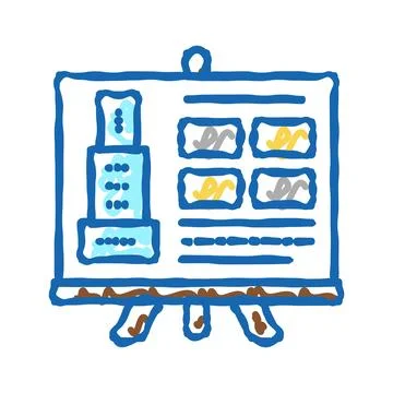 Building design presentation icon doodle illustration Ilustración de archivo