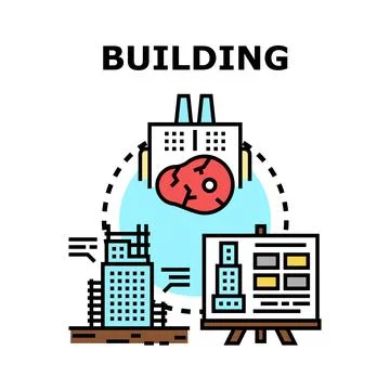 Building design process and construction development concept Stock Illustration