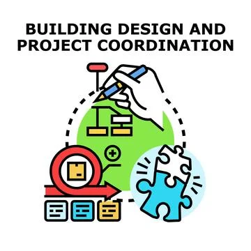 Building design project coordination and development process イラスト素材