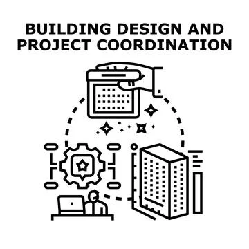Building design project coordination planning and engineering イラスト素材