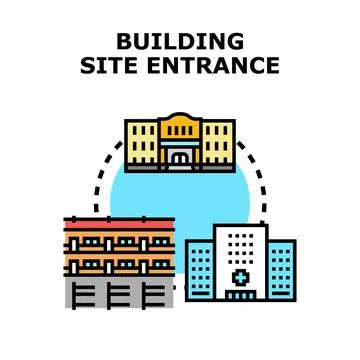 Building design project development entrance concept Stock Illustration