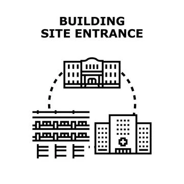 Building design project development entrance concept Stock Illustration
