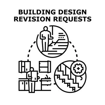 Building design revision requests concept vector illustration イラスト素材