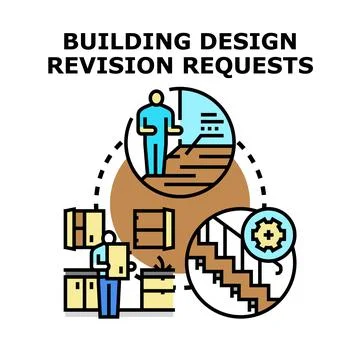Building design revision requests concept vector illustration Ilustración de archivo