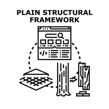 Building design structural framework development concept Stock-Illustration