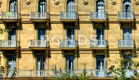 Building detail of san sebastian Stock Photos