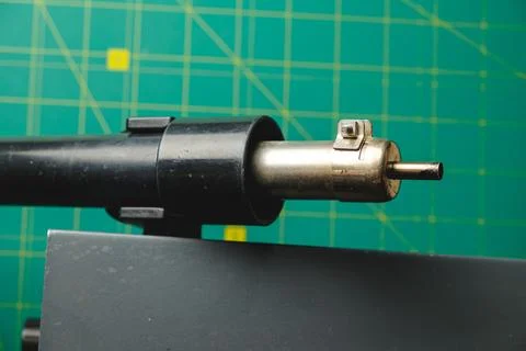 Building a detailed model with precision tools and creativity in the shop Fotos Stock