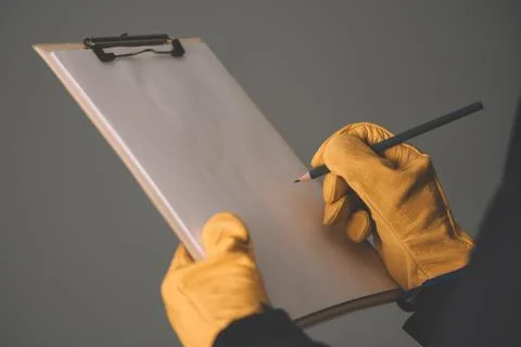 Building, developing, construction and architecture concept - engineer writ.. Fotos de archivo