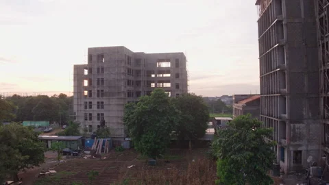 Building Developing Urban Area Wide - Graded Stock Footage 322532623