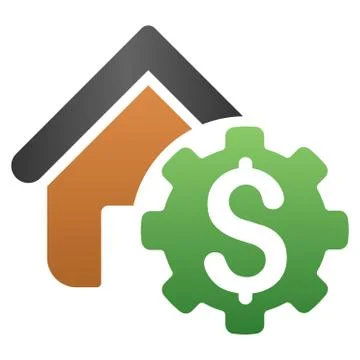 Building Development Payment Gradient Vector Icon Stock Illustration